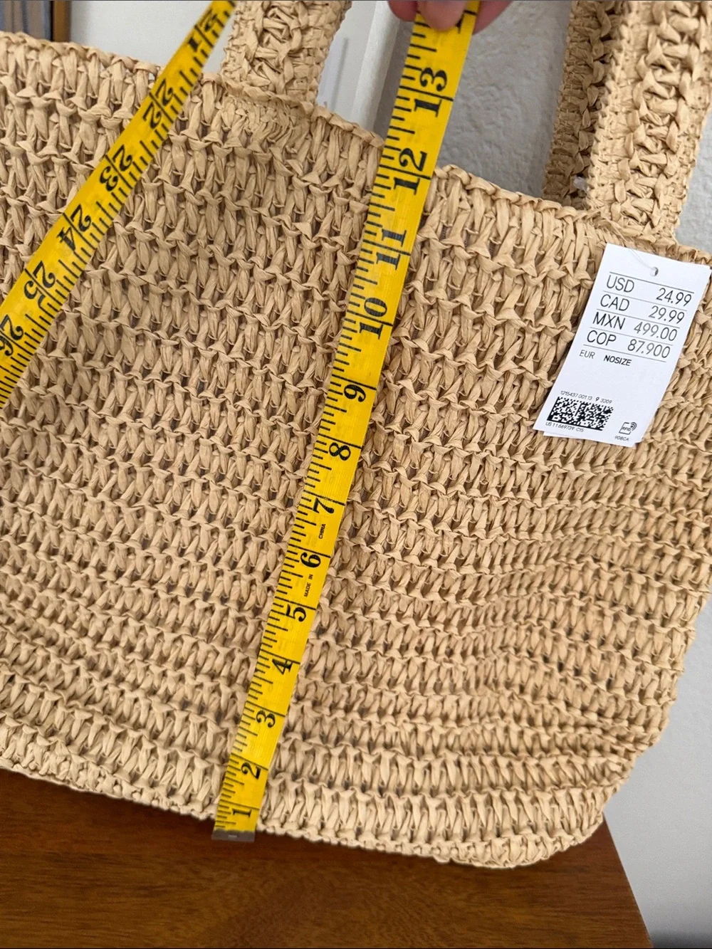 H&M Beige Woven Straw Tote Bag - Picture 4 of 4